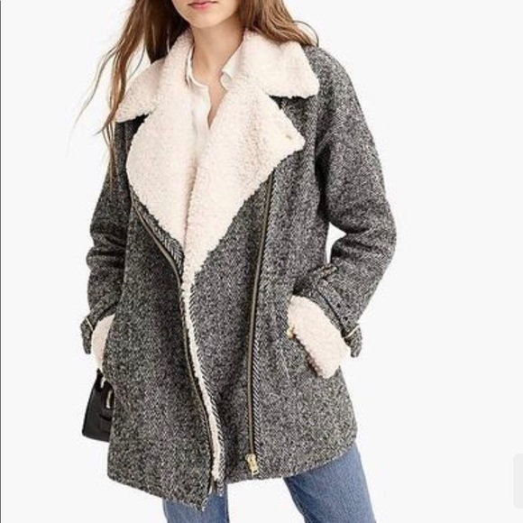 J. Crew Jackets & Blazers - J. Crew oversized herringbone motorcycle jacket